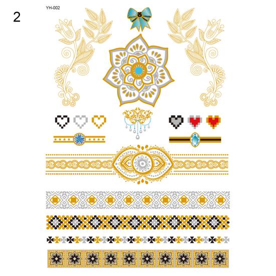 Golden Color Temporary Tattoos Waterproof Metallic Temporary Transferable Tattoos Tattoo Body Art Sticker Arm