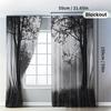 2PCS Blackout Curtains Misty Forest Gothic Print Polyester Rod Pocket Top for Bedroom Living Room Home Decor