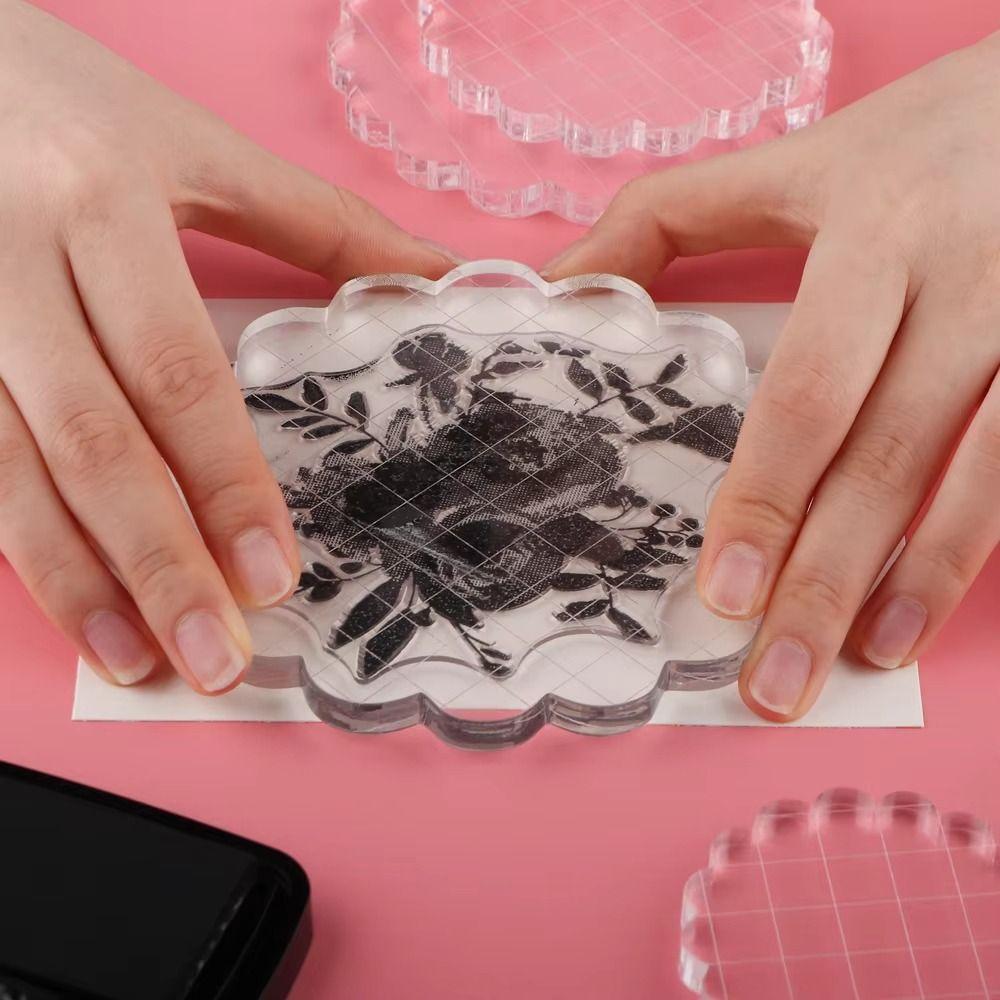 Handmade Tool Clear Stamping Tools Transparent Stamp Block Pad Acrylic Stamp Blocks Student Use
