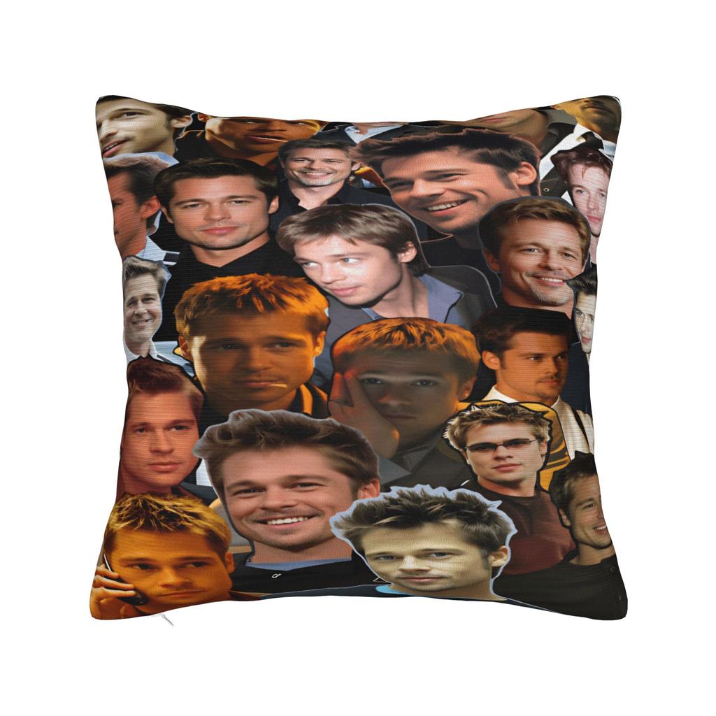 B-Brad Pitts Photo Pillow Case  Soft Pillow Cover Fashion Cushion Cover For Sofa Home Decor