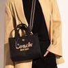 COACH Cargo Canvas With Recycled Leather Handbag Medium Women's Black CP164-LHBLK