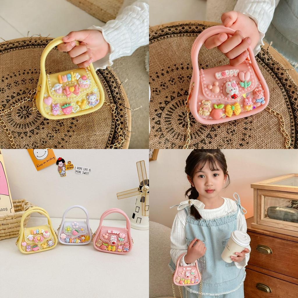 Lightweight Silicone Kids Handbag Cute Cartoon Style With Chain Detail