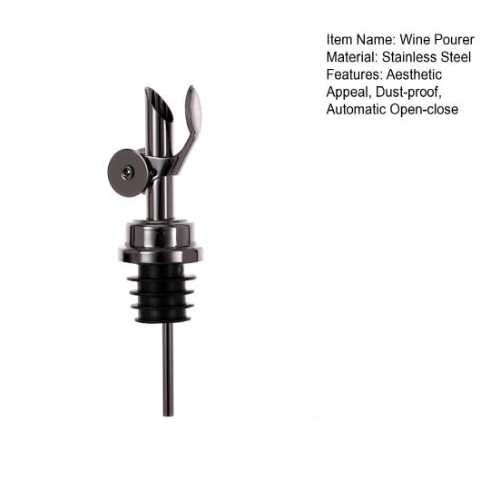 Automatic Wine Pourer Self-Sealing Stainless Steel Spout with Flow Control Drip-Free Liquor Dispenser for Bottles