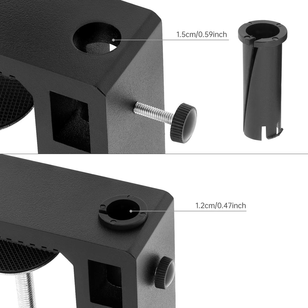 Ağır Hizmet Metal Masa Kelepçeli Salıncak Kolu Standı 360 Derece Döndürülebilir Masa Lambası Büyüteç için Ayarlanabilir Hepsi Bir Arada Montaj Aparatı Donanımla Birlikte