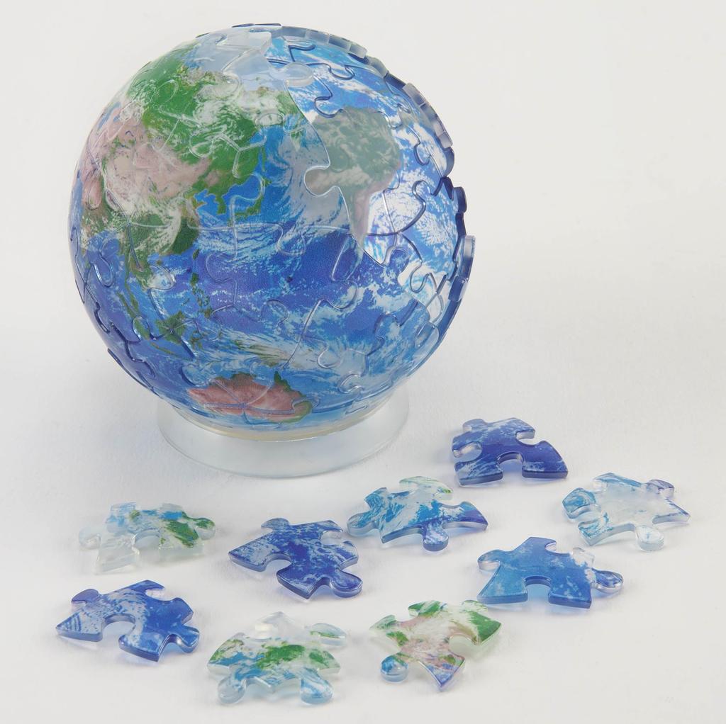 Yanoman Jigsaw 3D Spherical Clear EARTH Includes Piece Request and Assembly Instructions 60-Piece Puzzle, Puzzle, (Approx. 7.6cm Diameter), 2003-510,