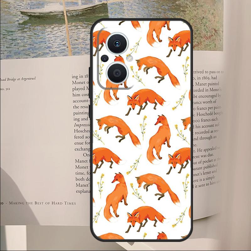 Cartoon Foxes Animal Cover For OPPO Reno 12F 11F 13F 14F 10 11 12 13 14 Pro 8 Lite OPPO Find X9 X6 X5 X8 Pro Case
