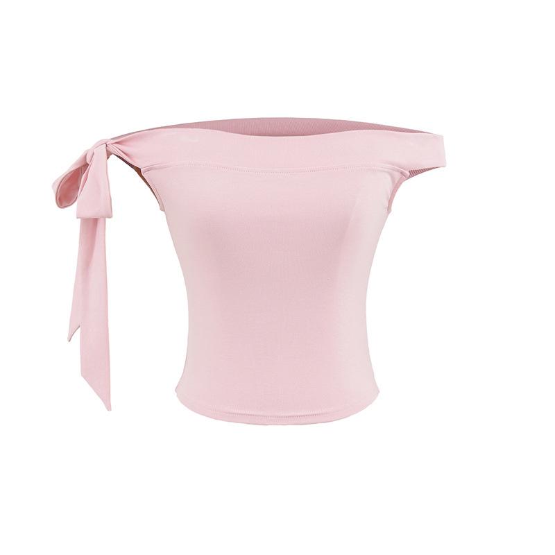 

Pure Desire Women s Off-Shoulder Bow Crop Top - 2026 Slim Fit, Short Sleeve, Sexy Style Large рожевий