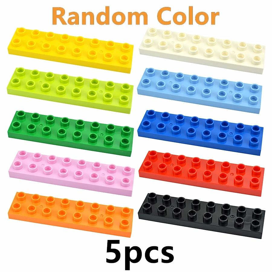Big Size Duploes Building Blocks City Colorful Bulk Large Particle 2x2 2x4 Parts Assembled Thin Bricks Compatible Large Toy Gift