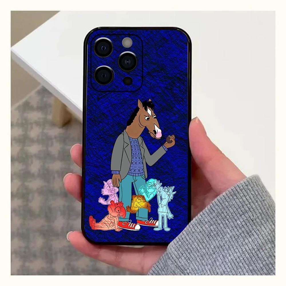 B-Bojack Cartoon H-Horseman Funny Phone Case For Apple iPhone 15,14,13,12,11,Pro,X,XS,Max,XR,Plus,Mini Soft Black Cover