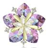 Crystal Peach Blossom Brooch For Women Men Flowers Party Office Badge Pins Gifts