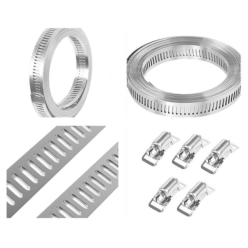 Fascia Morsetto a Vite in Acciaio Metallico con Fermagli Morsetti a Vite Senza Fine Regolabili Morsetto per Tubi Flessibili Condotti