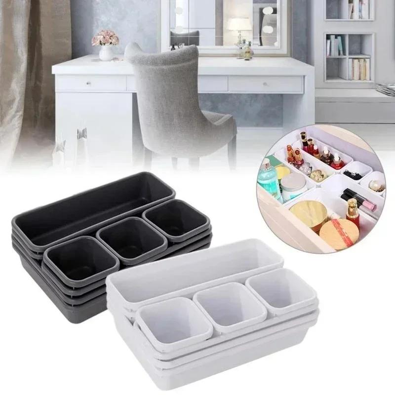 8Pcs/set Stationery Storage Box Makeup Sundries Drawer Storage Home Desk Goods Collection Tank Home Jewellery Box Supplies