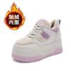 Thick-soled Fluffy Shoes for Women's 2025 Winter New Casual Sports Shoes, Fleece To Keep Warm and Versatile, and High-rise White Shoes In the Tide.