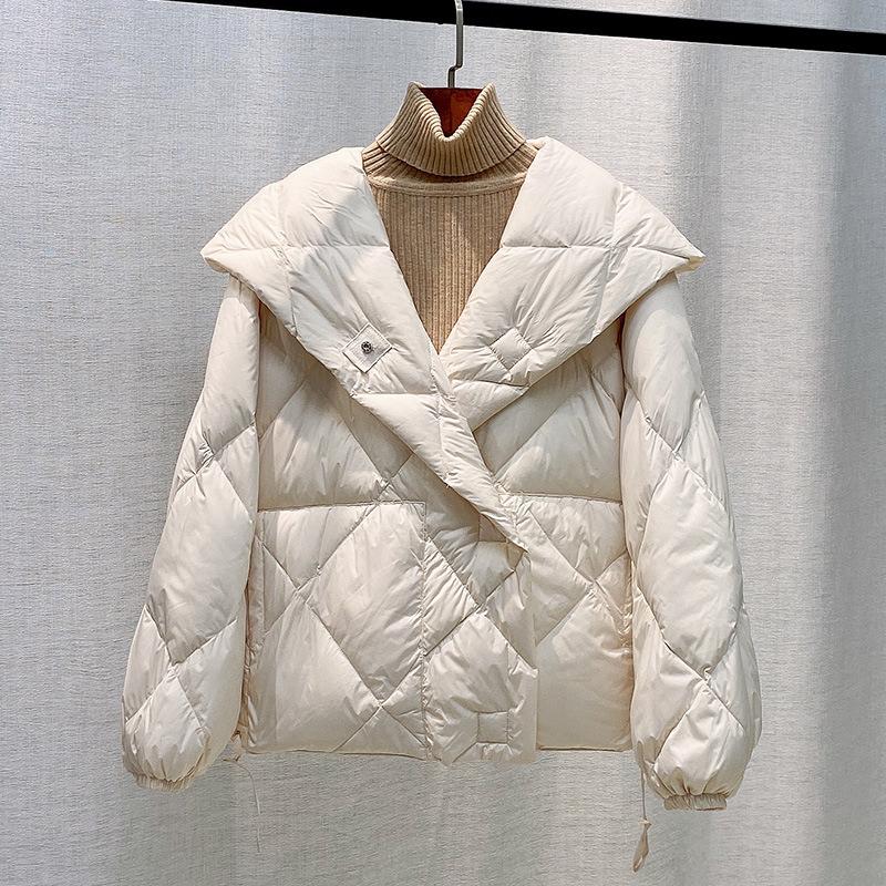 Winter Fashion Down Short Jacket Women Thick Warm Hooded Puffer Coat Outwear