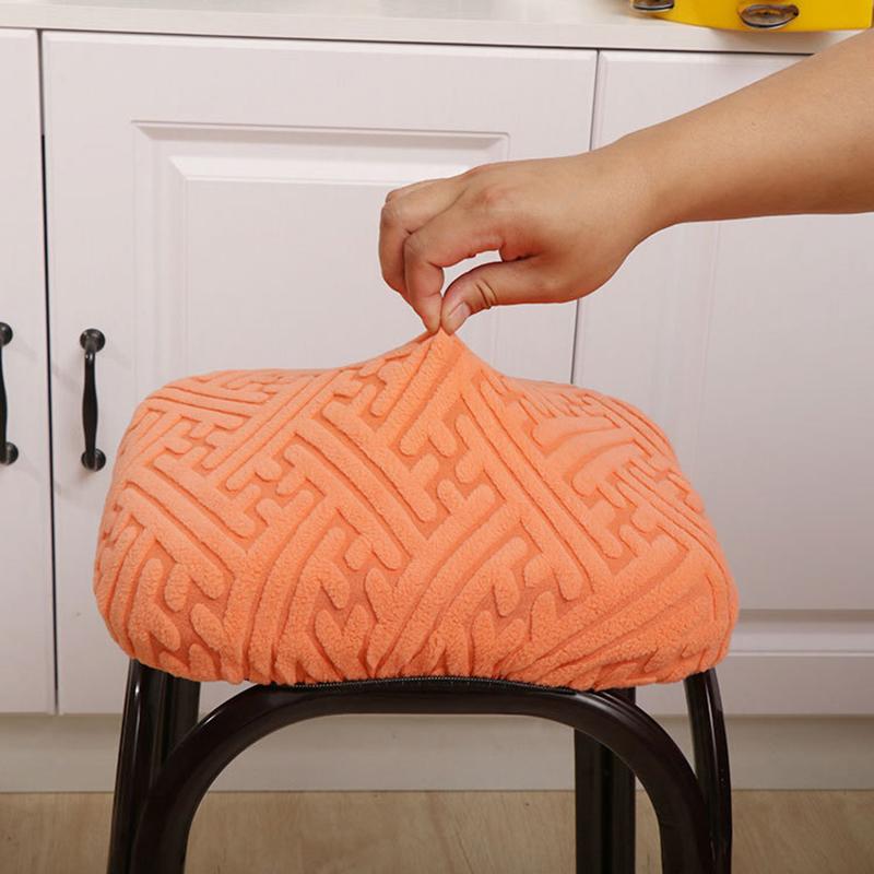 Jacquard Bar Chair Cover Stretch Short Back Bar Stool Covers Dining Room Anti-Dirty Seat Slipcovers For Hotel Wedding Home