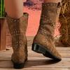 New Trend 2026 Winter Rivet Retro Short-tube Chelsea Boots Pointed and Nude Boots Green Stilettos Elegant Motorcycle Botas Mujer
