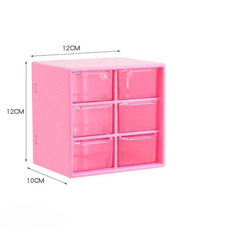 Desktop 9 Grid Storage Boxes Organizer Transparent Small Drawer Partitioned Student Desk Wall-mounted Sundries Storage Box Cute