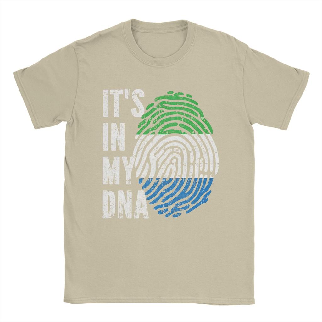 ITS IN MY DNA Sierra Leone Flag Roots TShirt Unisex Leisure Pure Cotton Tees Round Collar Short Sleeve T Shirts Gift Idea Tops
