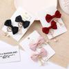 1 Pair Set Bow Hairpin Red Love Pendant Pair Clip Girl Heart Cute Hairpin Ponytail Hair Accessories Female Hair Clips for Women