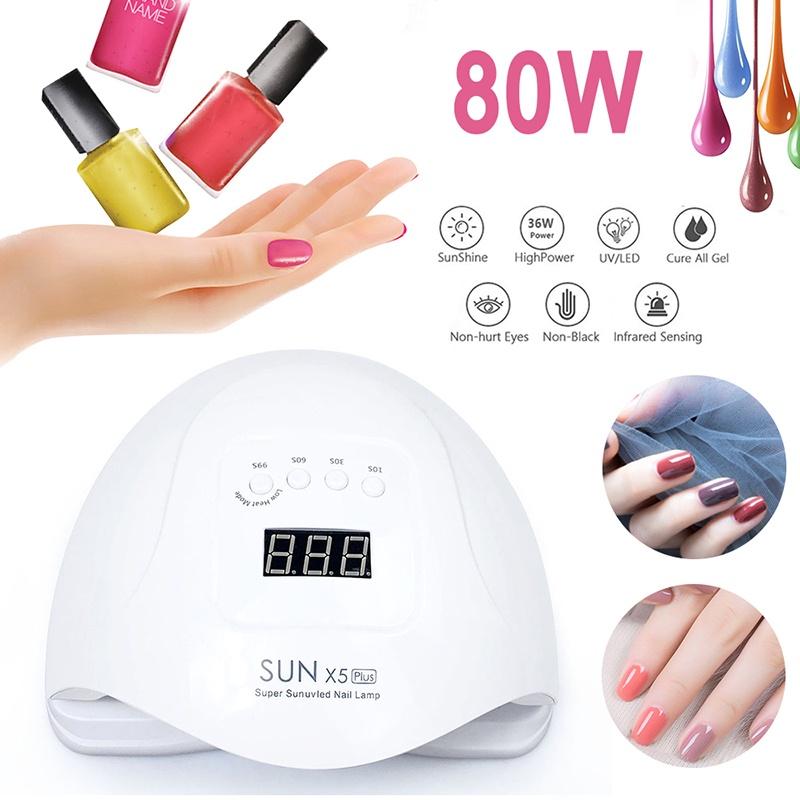 Professional Sun-x5plus 80w Nail Lamp Uv Led Light With Auto Sensor For Gel Curing