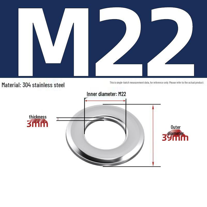 Chamfered Flat Washer 304 Stainless Steel, Blue-White Zinc, Black Zinc, GB97.2, Shim M5 M8 M16