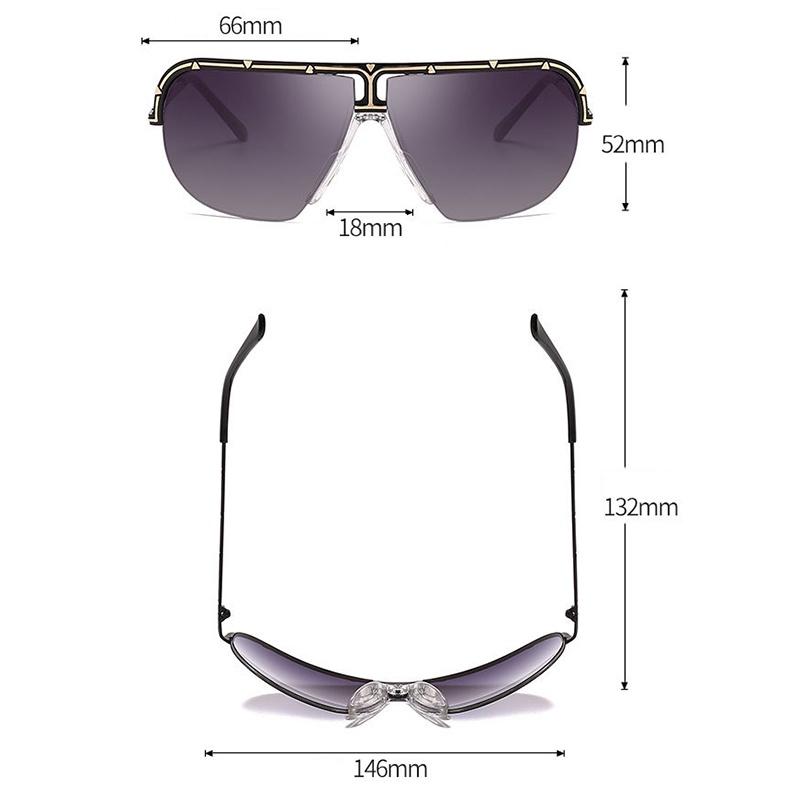 Premium Quality Oversize Goggle Frame Sunglasses With Timeless Design And Gradient Lens