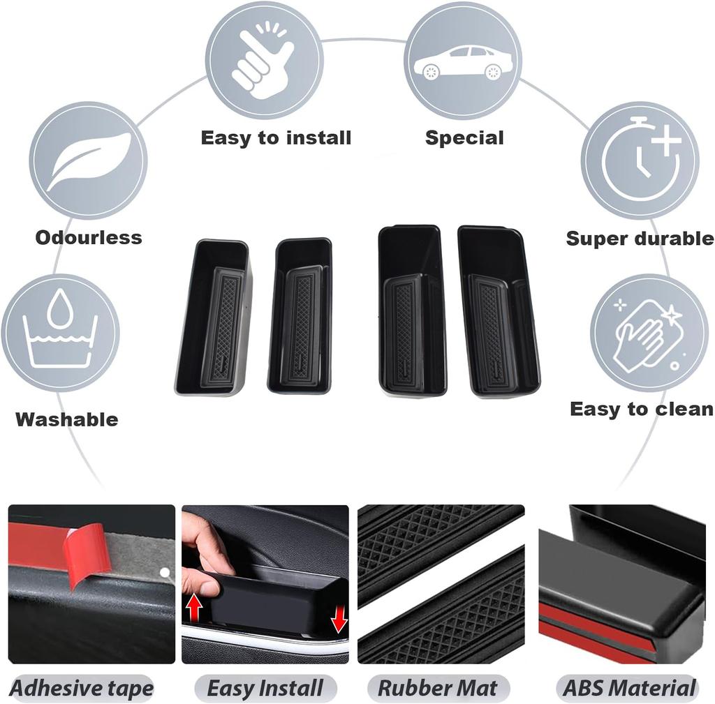 Handle Front Door Storage Box for Ford Edge 2015-2025 Car Door Tray Pockets Rear Car Organizer Phone Insert Holder Accessories