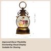 Retro Christmas Snow Globe Lantern Hand-held Christmas Snow Globe Lantern Glitter Decor USB Charging Christmas Snowball Lantern
