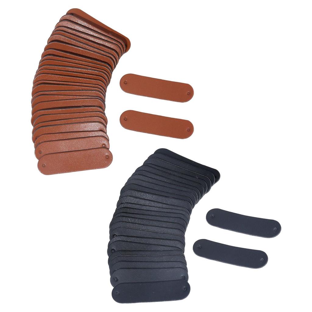 100Pcs Faux Leather Blank Garment Tags DIY Decoration Accessories with Holes Crafts for Hats Crochet Items Repair Jewelry Sewing