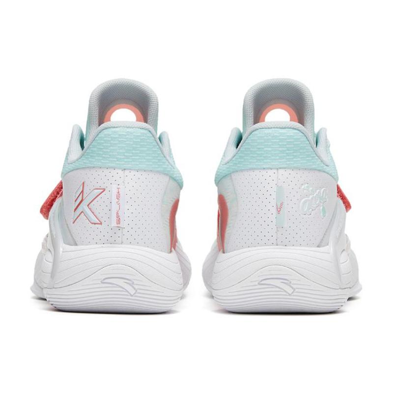 Anta KT SPLASH V White Pink Comfortable Cushioning Slip Resistant Abrasion Resistant Low top Sneakers 112321108-2
