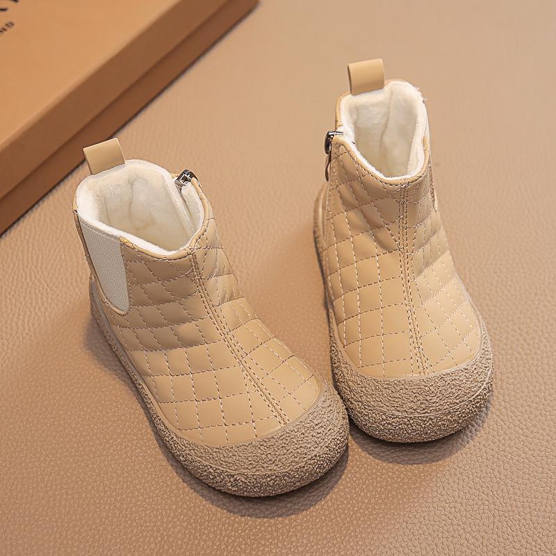 Kids' Winter Velvet Boots: Soft, Warm, Double Cotton Martin Boots with Comfortable Sole for Boys and Girls