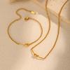 Minimalist Knot Link Chain Necklace for Women,Gold Plated Stainless Steel Necklace Bracelet, Chic Waterproof Jewelry Gift