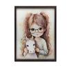 Dziewczynka Z Konikiem Dziewczynka Z Konikiem, 70X100 Cm, Rama Drewniana Ciemny Brąz, Papier Matowy 230 Gsm