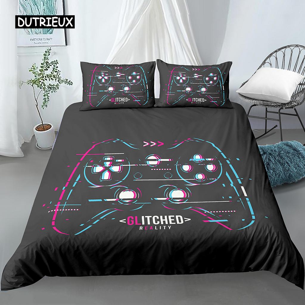 Bedding Set for Boys Modern Gamer Comforter Cover Video Game Duvet Cover Kids Bedding Set Gamer 2/3pcs Polyester Quilt Cover