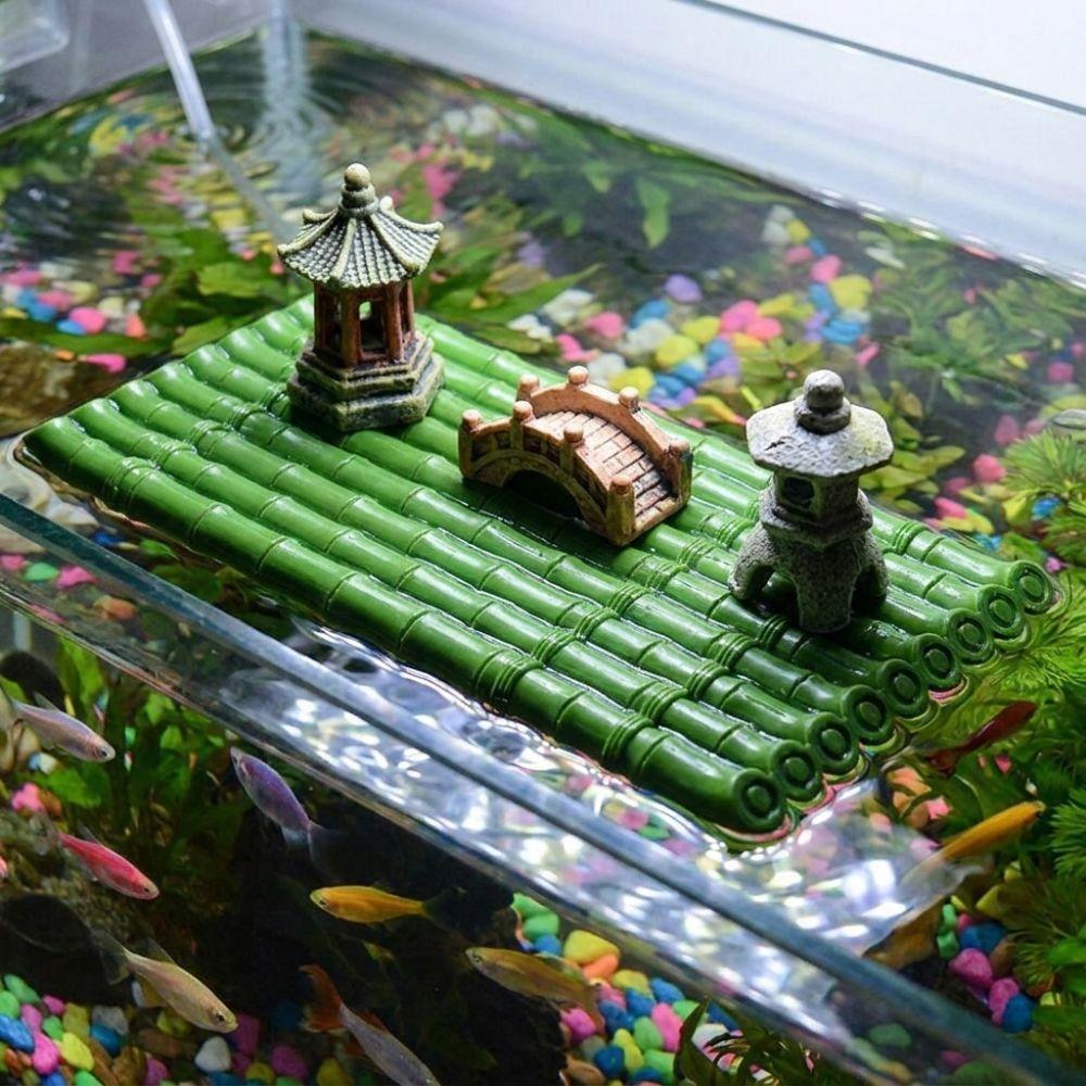 Artificial Bamboo Floating Bamboo Raft Ornament No Fading Bamboo Raft Figurine  Home Decoration