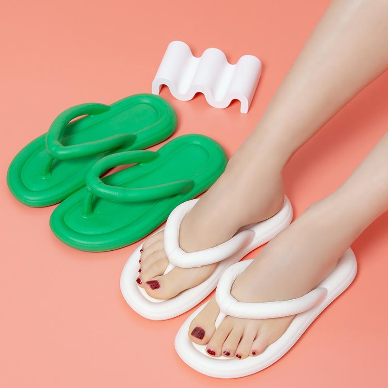 Flip-flops women's new summer angle flat bottom outdoor beach wear couple EVA men's drag