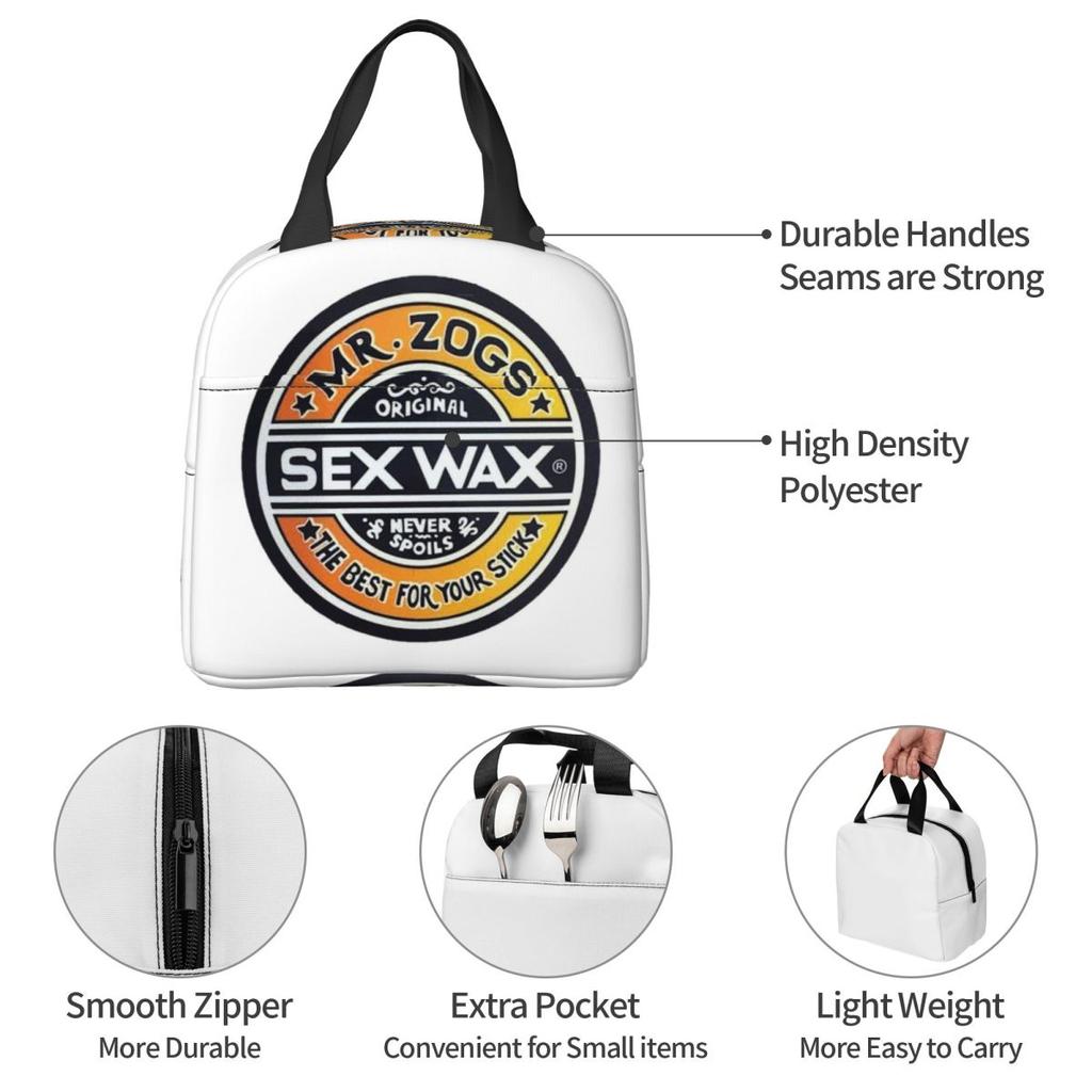 Sex Wax Insulated Lunch Bag for Women Kids Leakproof Food Boxes Thermal Lunch Box Tote