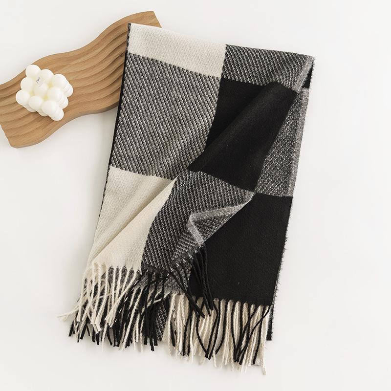 Imitation Cashmere Scarf European and American Street Style Scarf Women's Fashion Commuting Scarf Simple Style Versatile Shawl