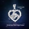 Pt950 White Gold Eternal Heart Pendant Necklace - Women's Fashion Clavicle Chain