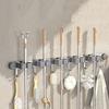 Space Aluminum Suction Cup Mop Clamp Reusable Mop Clip Rack Broom Mop Holder  Bathroom