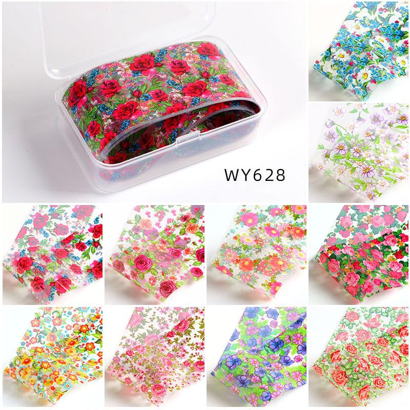 

10шт/коробка 4*50см фольга для нігтів Butterflyl Flower Nail Transfer Stickers Decals for Nail Art Decoration
