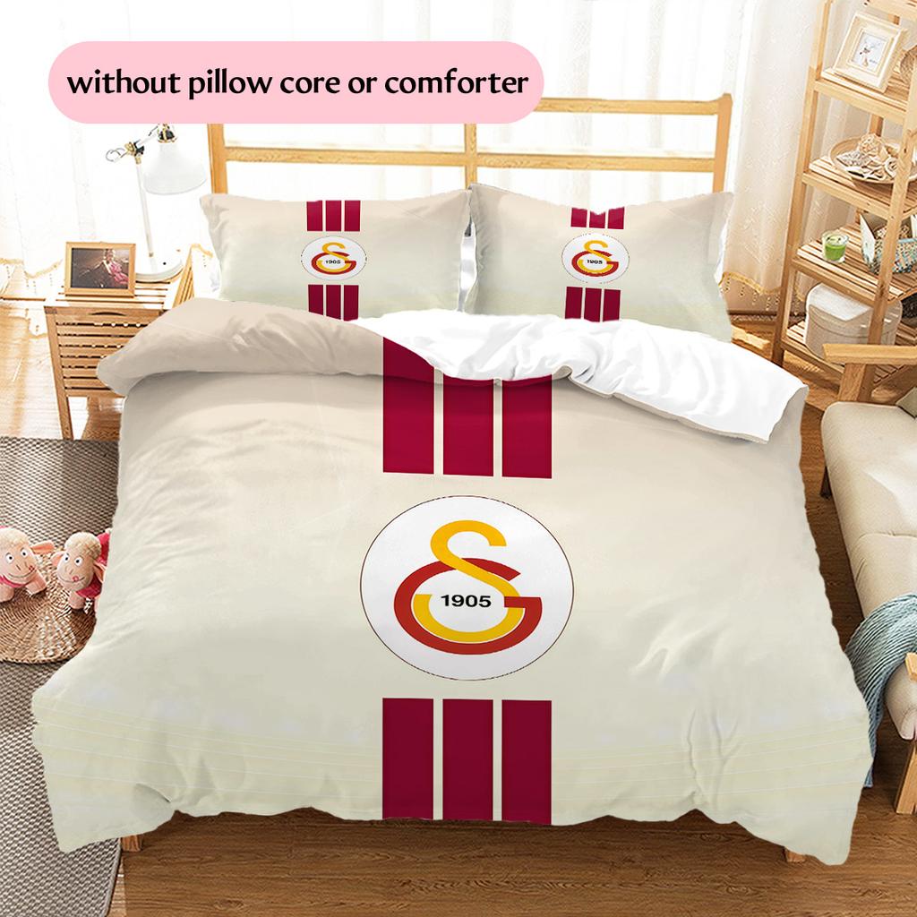 Galatasaray S.K Pattern Bedding Quilt Set Home Decoration Gift (1 * duvet cover + 2 * pillowcase without core)