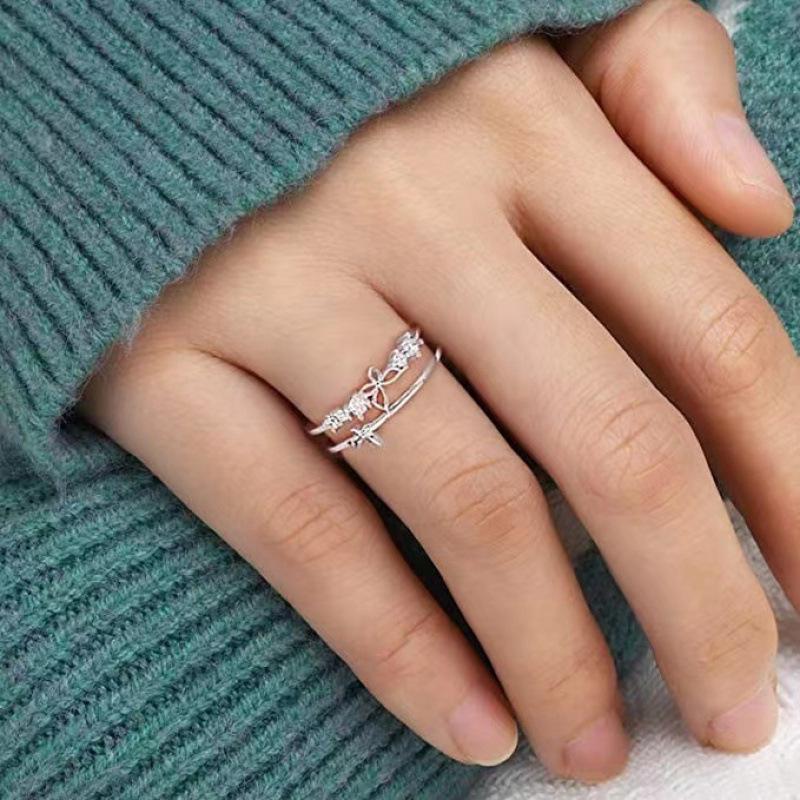 Elegant Bow Knot Ring: Women's High-End Minimalist Open Design