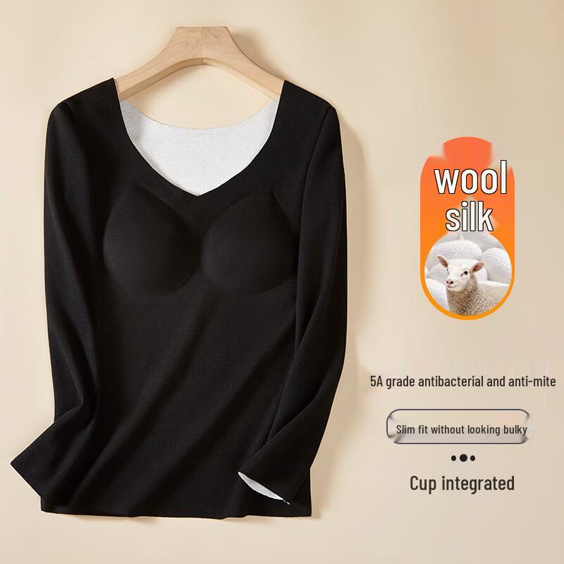 

Women s Seamless Thermal Base Layer Top with Built-in Bra L-XXL