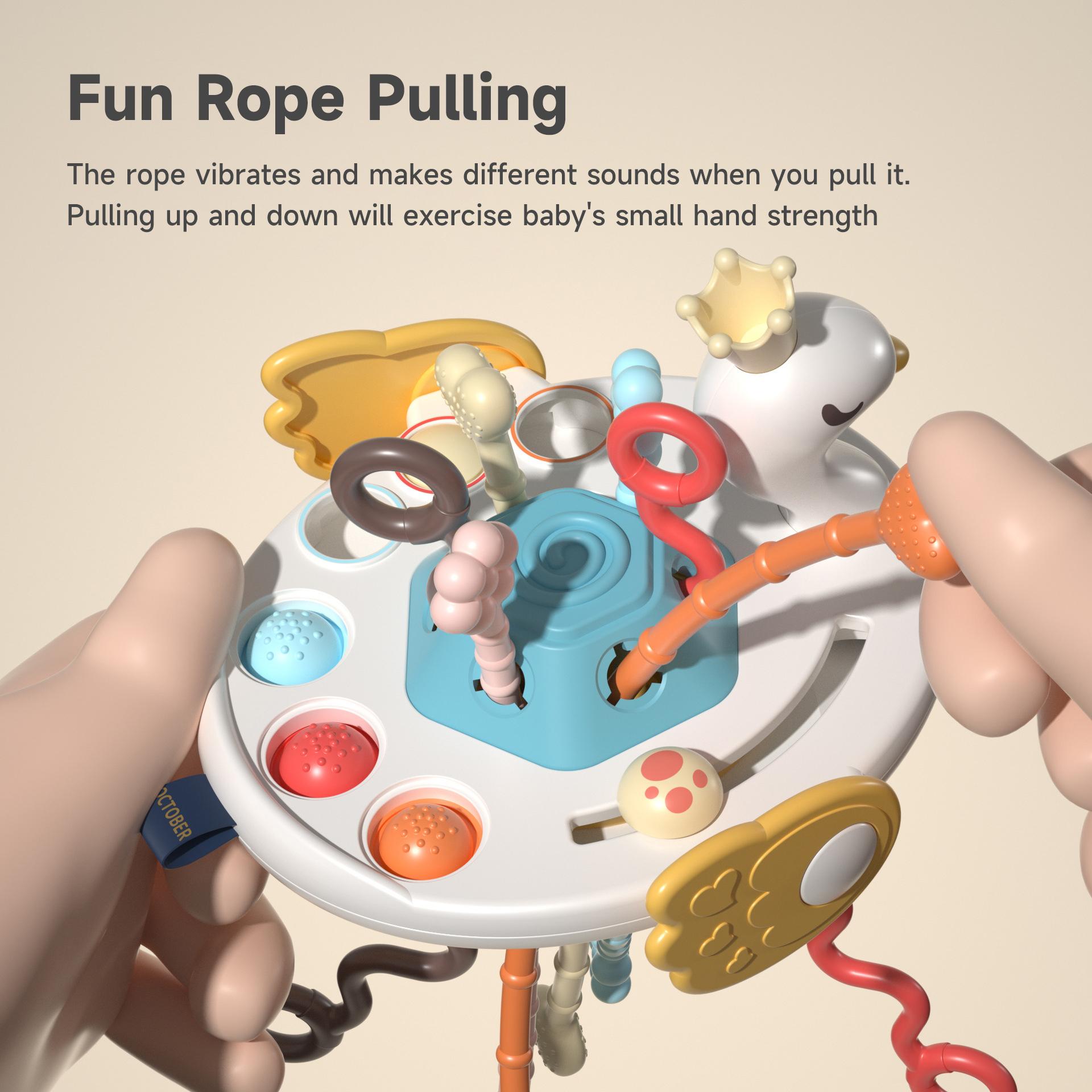 Interesting Toys Montessori Baby Sensory Development Toys Children Early Molar Toys Cartoon Animal Pull String Finger Grasp Training Toys Gift