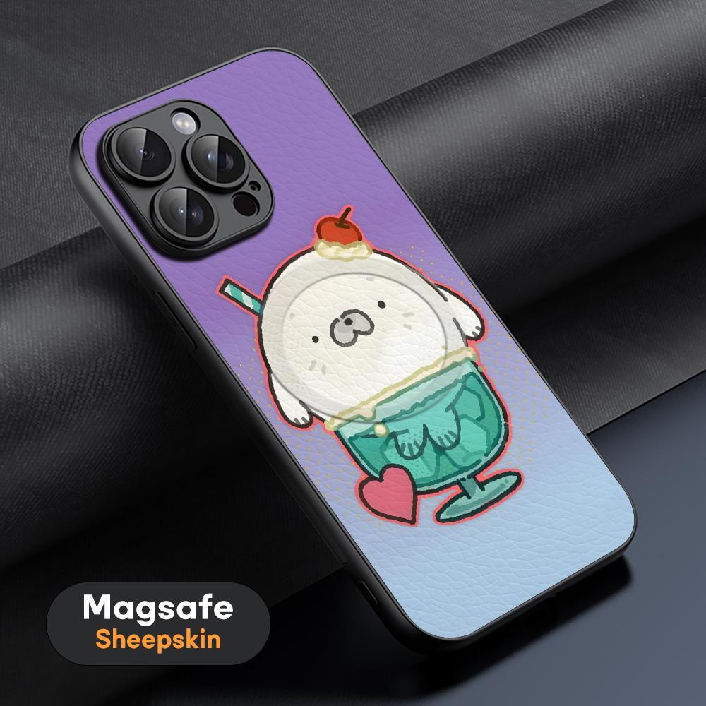Popular Seal Design Fashion Phone Case For iPhone 17 16 15 14 13 12 11 Plus Pro Max High-end Luxury Magsafe Sheepskin