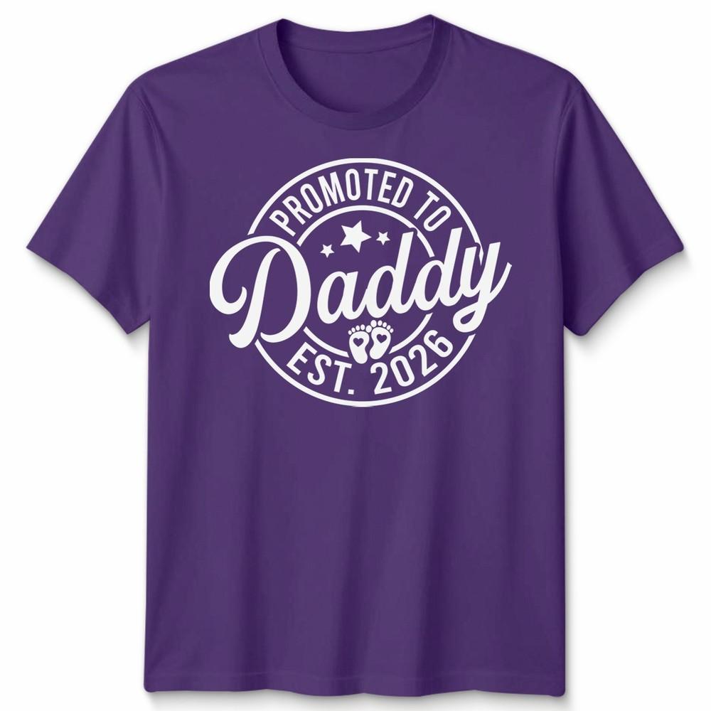 Promoted To Daddy Mens T Shirt Est 2026 Best Dad Fathers Day Novelty Tee