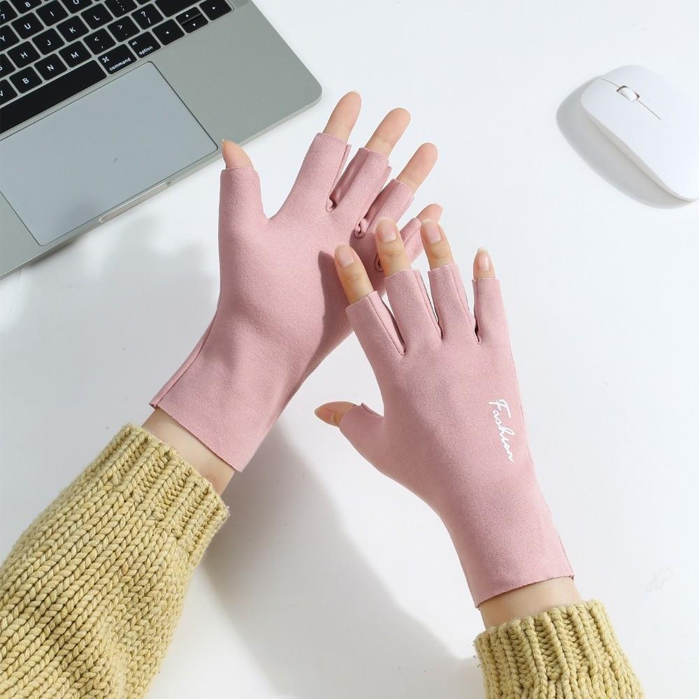 Thin Style Half Finger Gloves Solid Color Touchscreen Gloves  Outdoor Activities