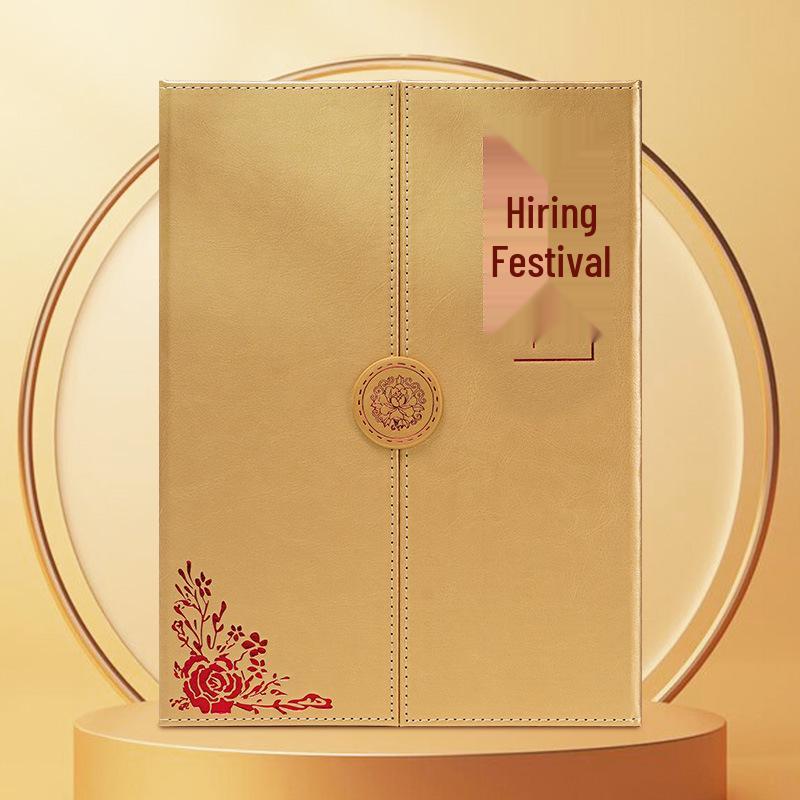 Three-Fold High-End Leather Appointment & Award Certificate Case Customization