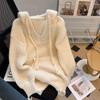 Women Hooded Knitted Sweaters Solid Simple Lace Up Loose Casual Sweet Pullovers Fashion All Match Pocket Gentle Female Jumpers